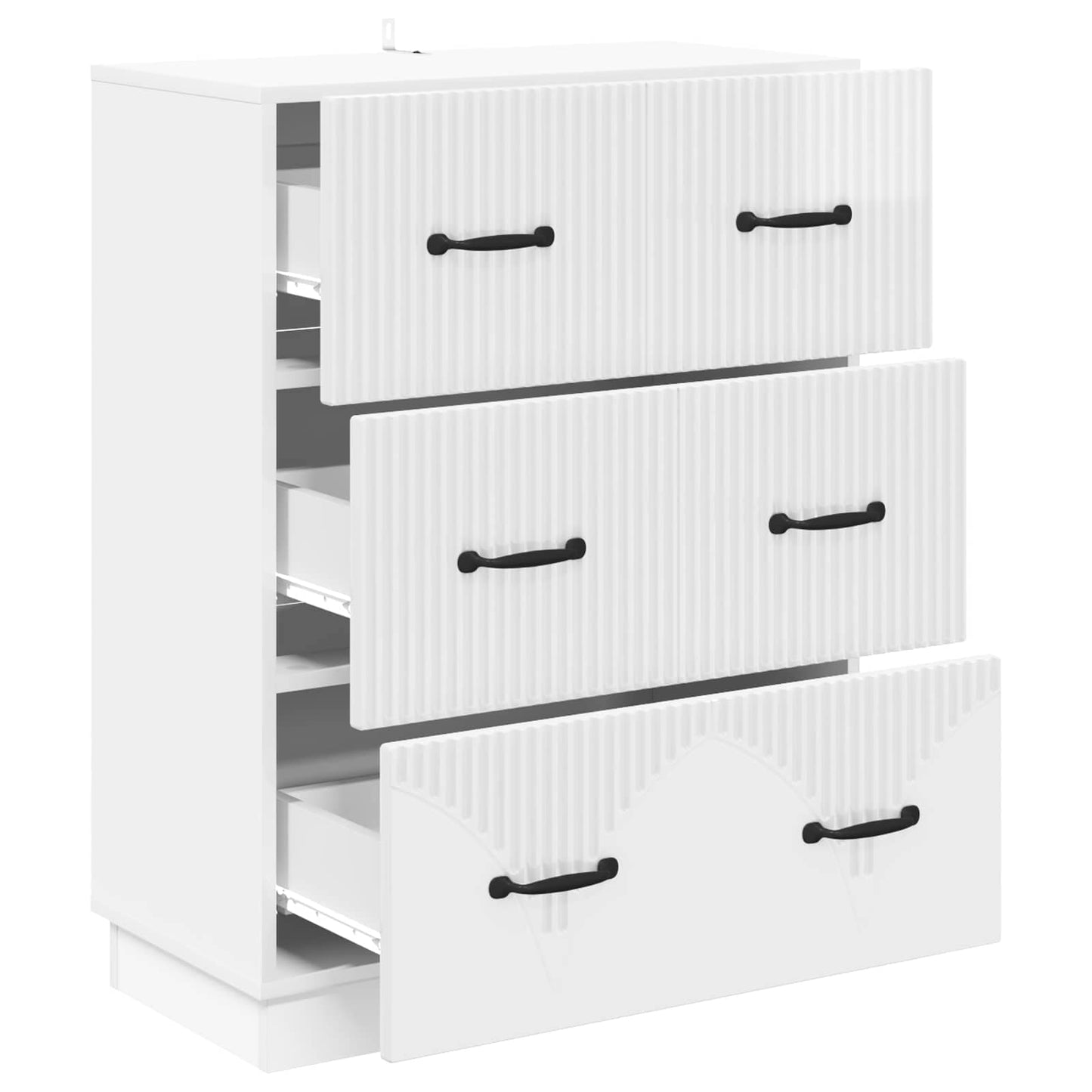 Skuffeskap Høgglans hvit 66 x 34,5 x 87 cm Konstruert tre