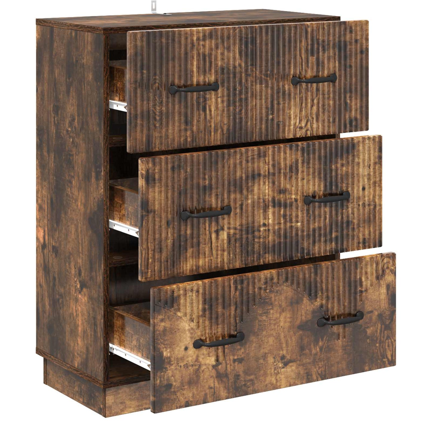 Skuffeskap Røkt Eik 66 x 34,5 x 87 cm Konstruert tre