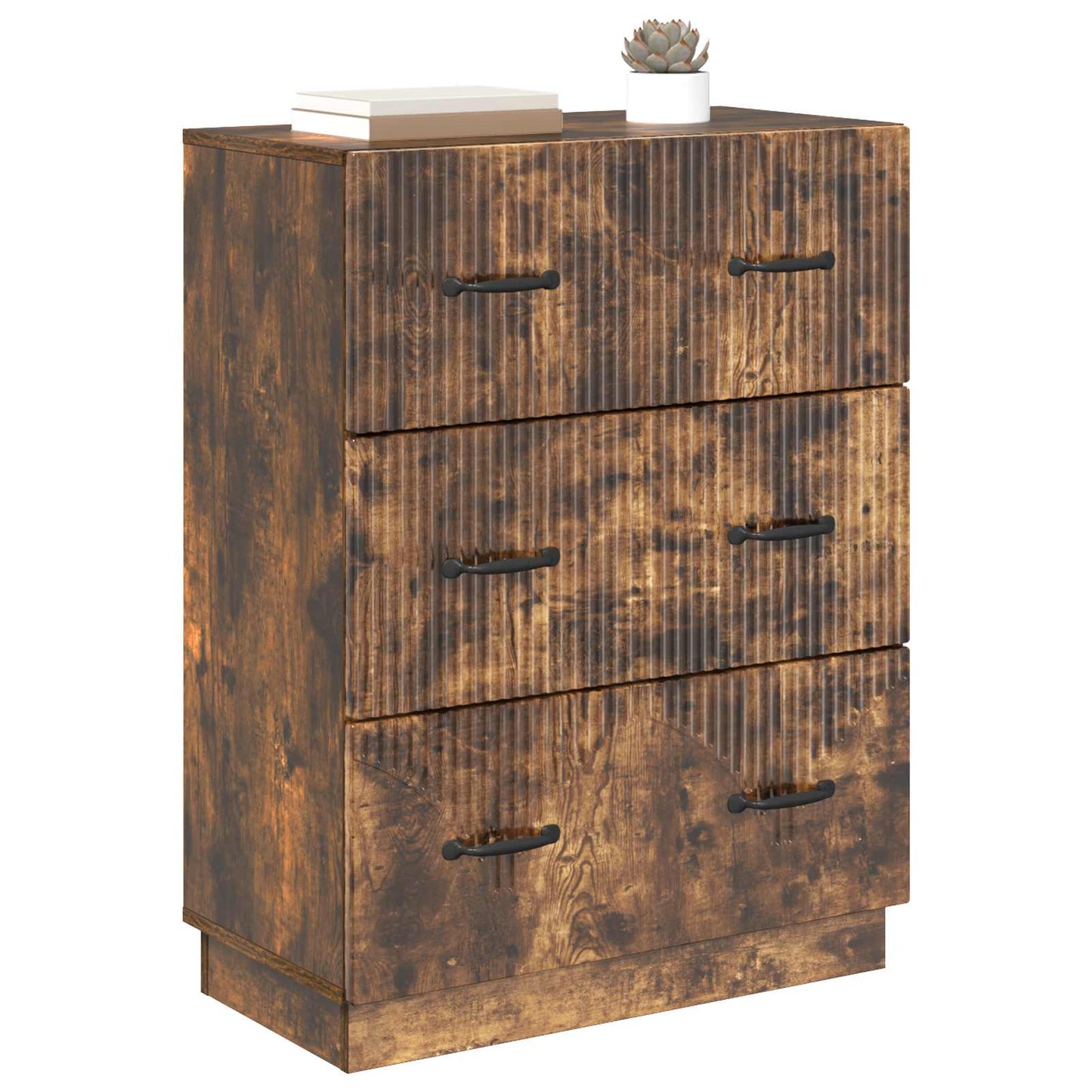 Skuffeskap Røkt Eik 66 x 34,5 x 87 cm Konstruert tre