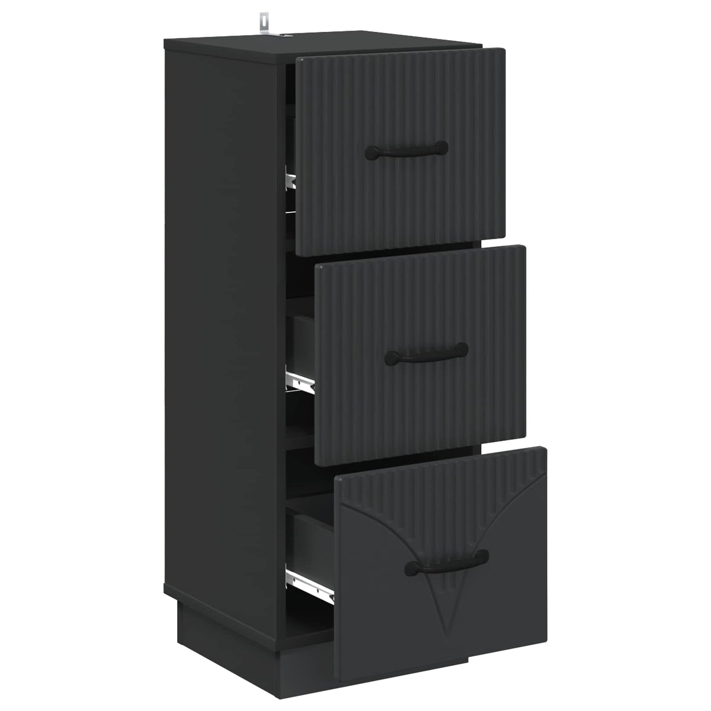 Skuffeskap Svart 33 x 34,5 x 87 cm Konstruert tre
