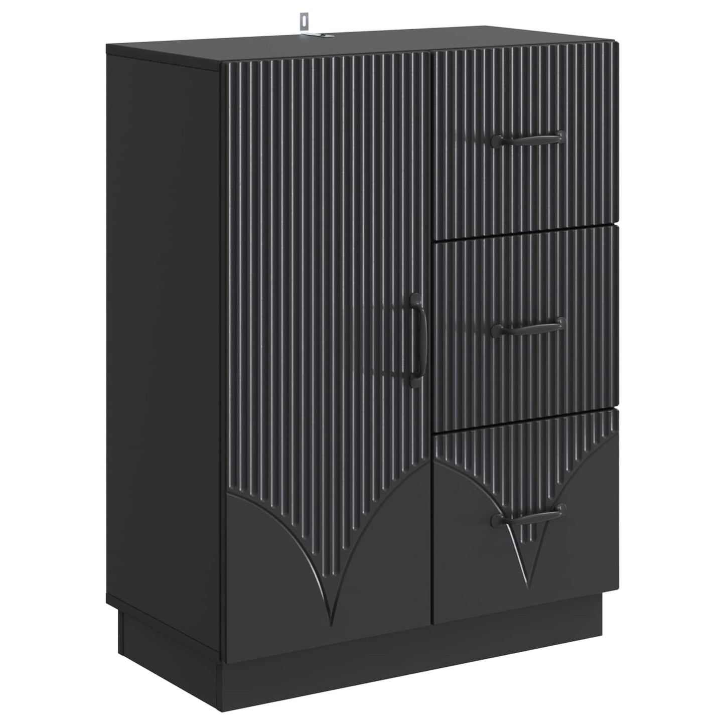 Serviesskap med skuff Svart 66 x 34,5 x 87 cm Konstruert tre