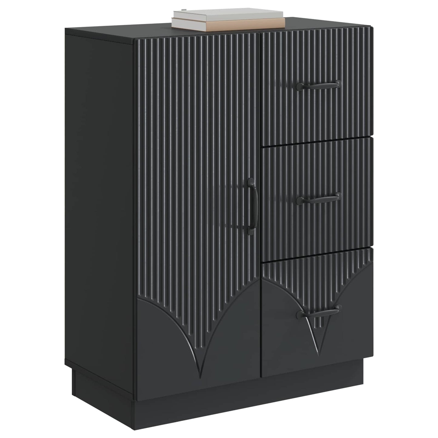 Serviesskap med skuff Svart 66 x 34,5 x 87 cm Konstruert tre