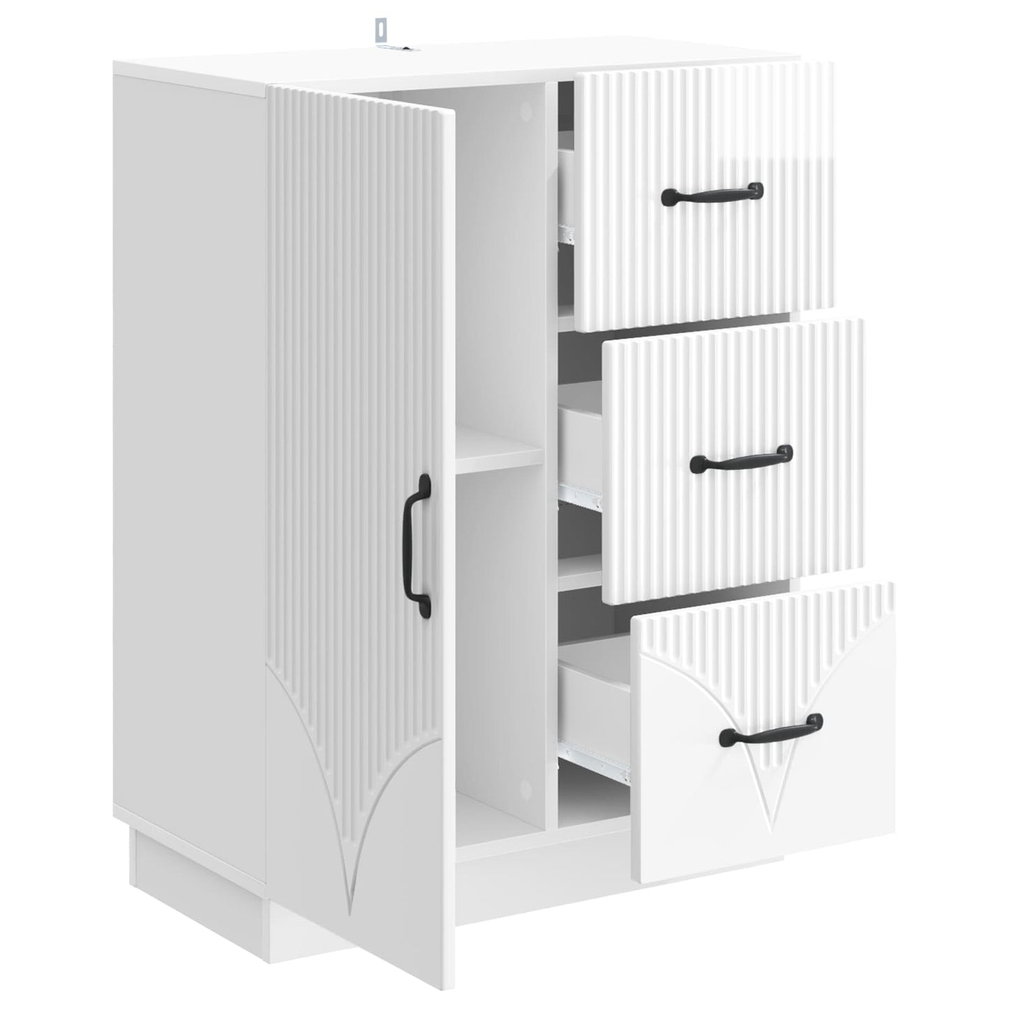 Serviesskap Høgglans hvit 66 x 34,5 x 87 cm Konstruert tre