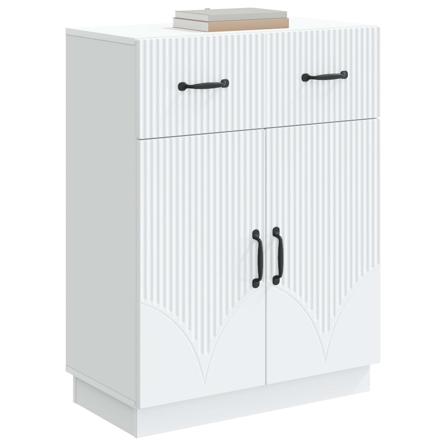 Serviesskap med skuff Hvit 66 x 34,5 x 87 cm Konstruert tre