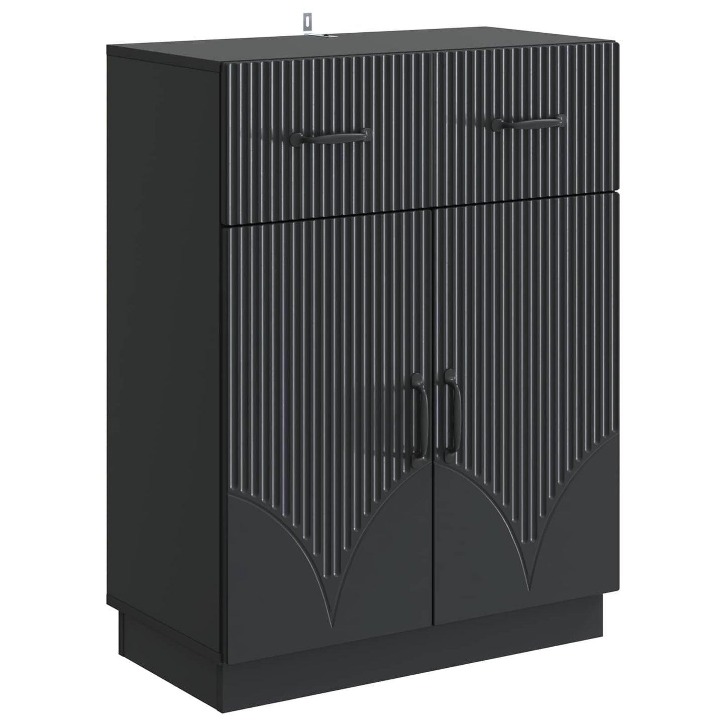 Serviesskap med skuff Svart 66 x 34,5 x 87 cm Konstruert tre