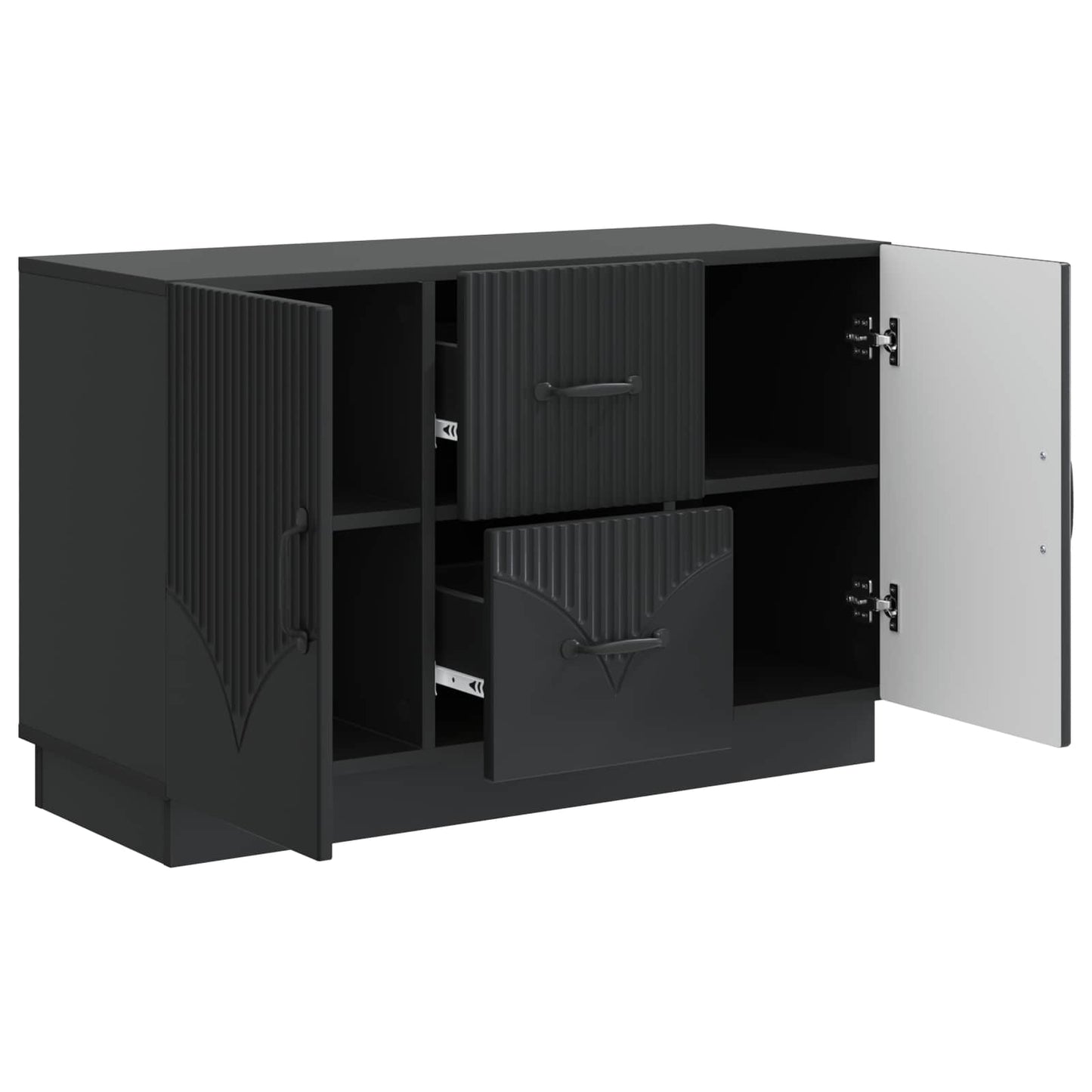 Serviesskap med skuff Svart 89 x 34,5 x 57 cm Konstruert tre