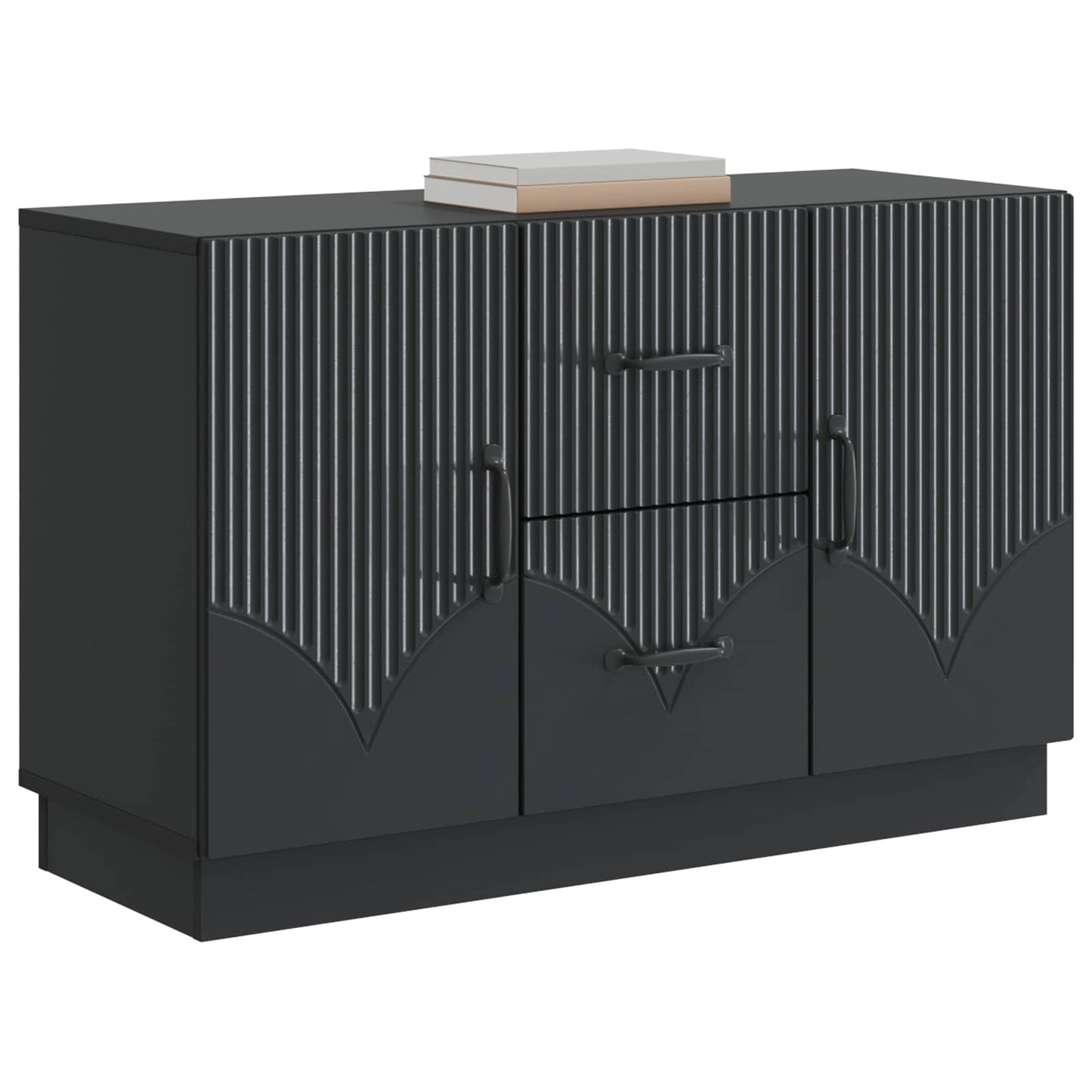 Serviesskap med skuff Svart 89 x 34,5 x 57 cm Konstruert tre