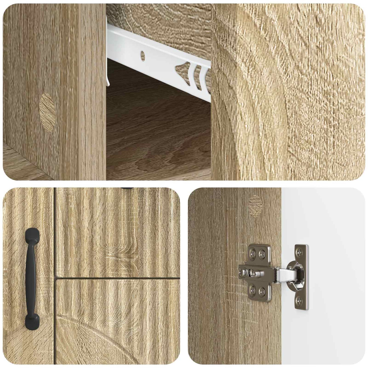 Serviesskap Sonoma eik 89 x 34,5 x 57 cm Konstruert tre