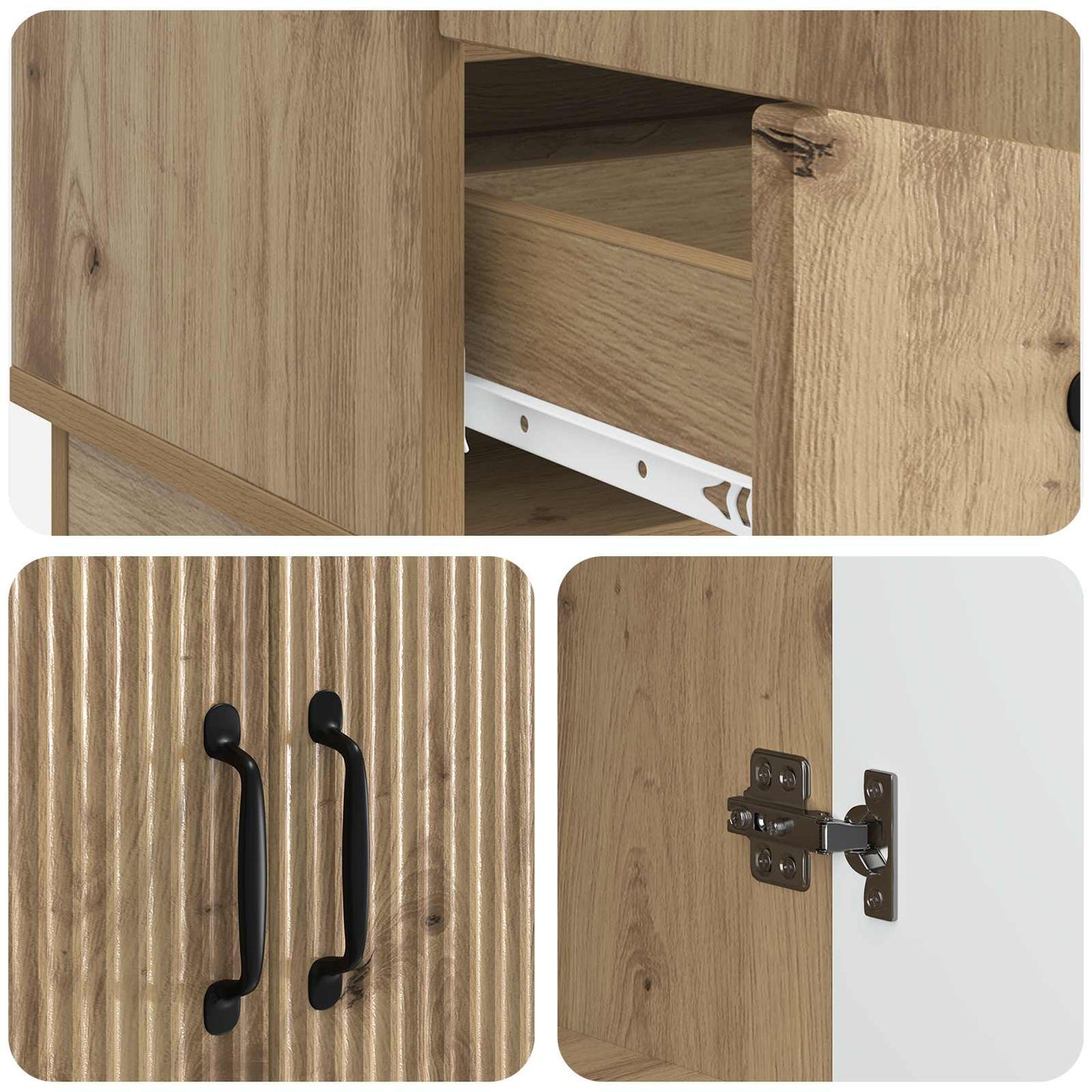 Serviesskap Artisan eik 66 x 34,5 x 92 cm Konstruert tre