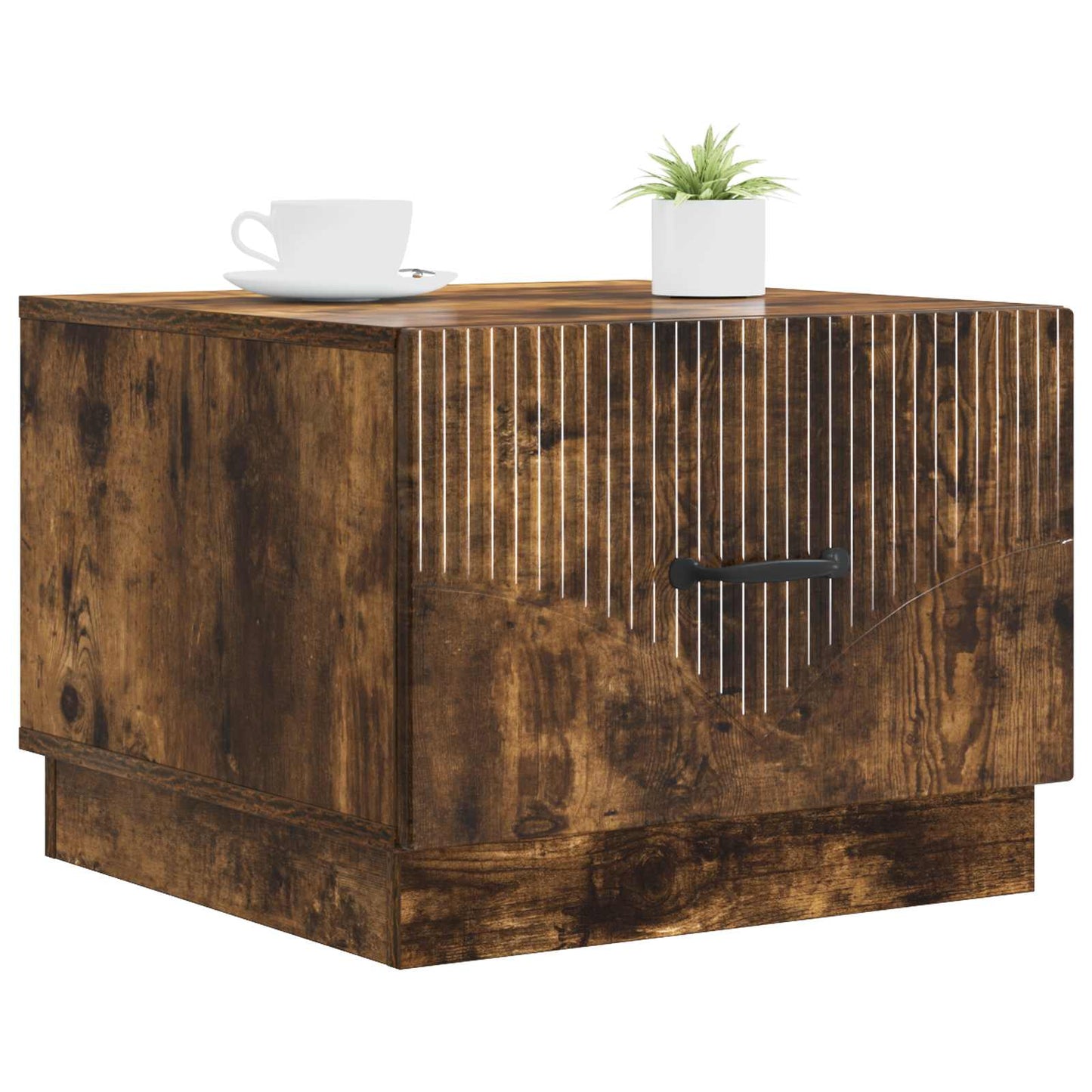 Kaffebord med skuff Røkt Eik 49 x 50 x 37 cm Konstruert tre