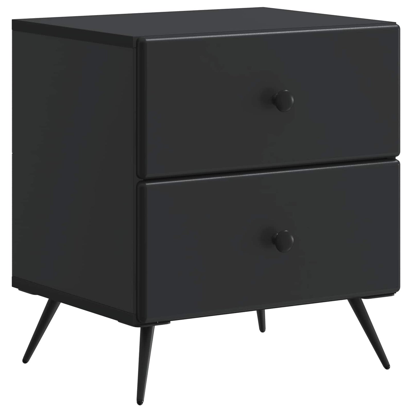 Nattbordskap 2 pcs Svart 43 x 34,5 x 47,5 cm Konstruert tre