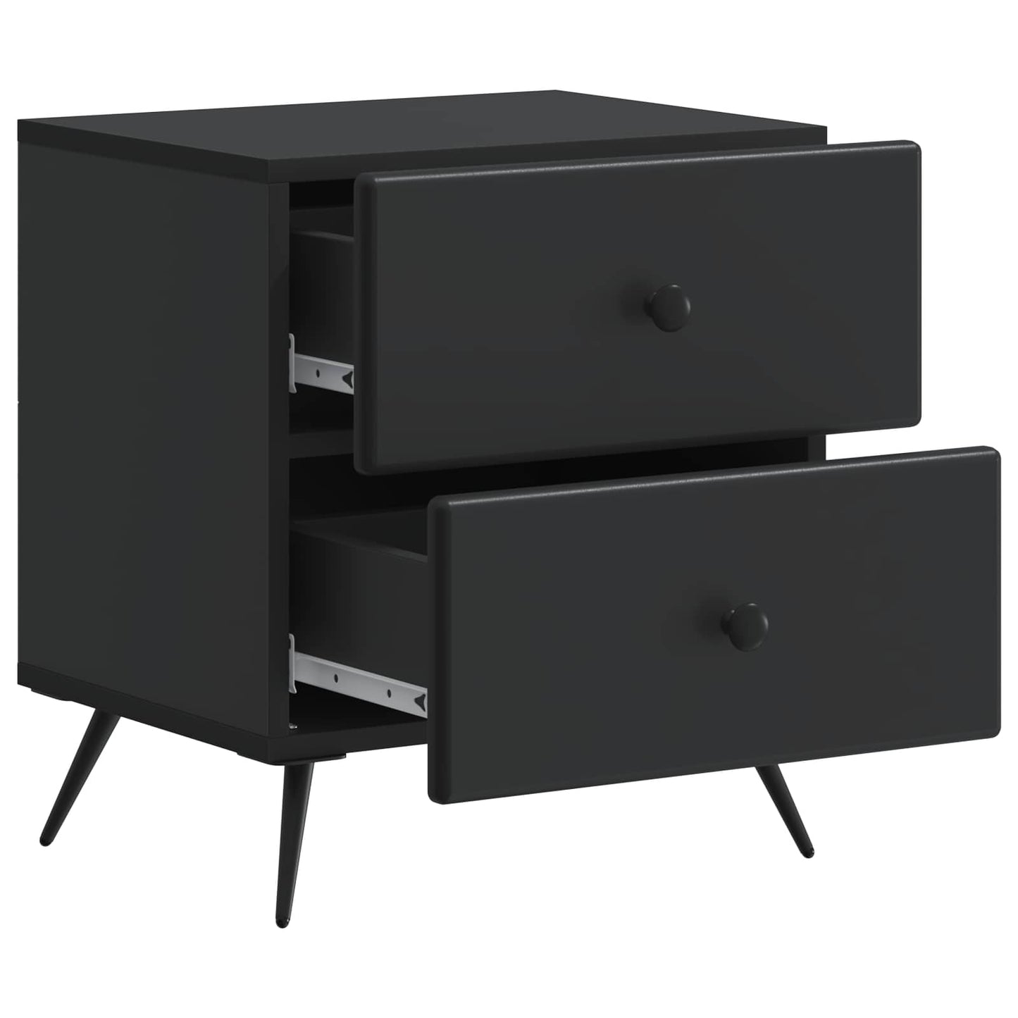 Nattbordskap 2 pcs Svart 43 x 34,5 x 47,5 cm Konstruert tre