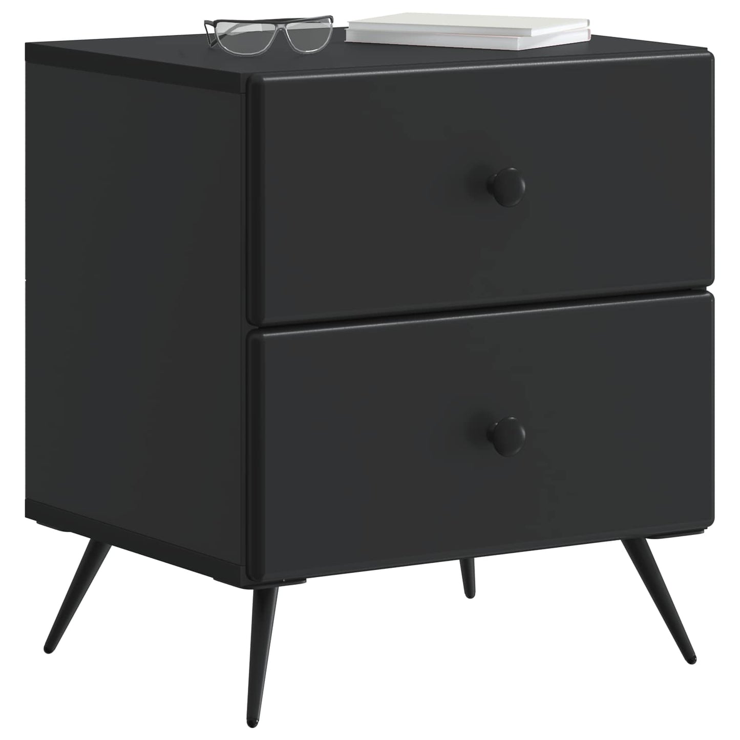 Nattbordskap 2 pcs Svart 43 x 34,5 x 47,5 cm Konstruert tre
