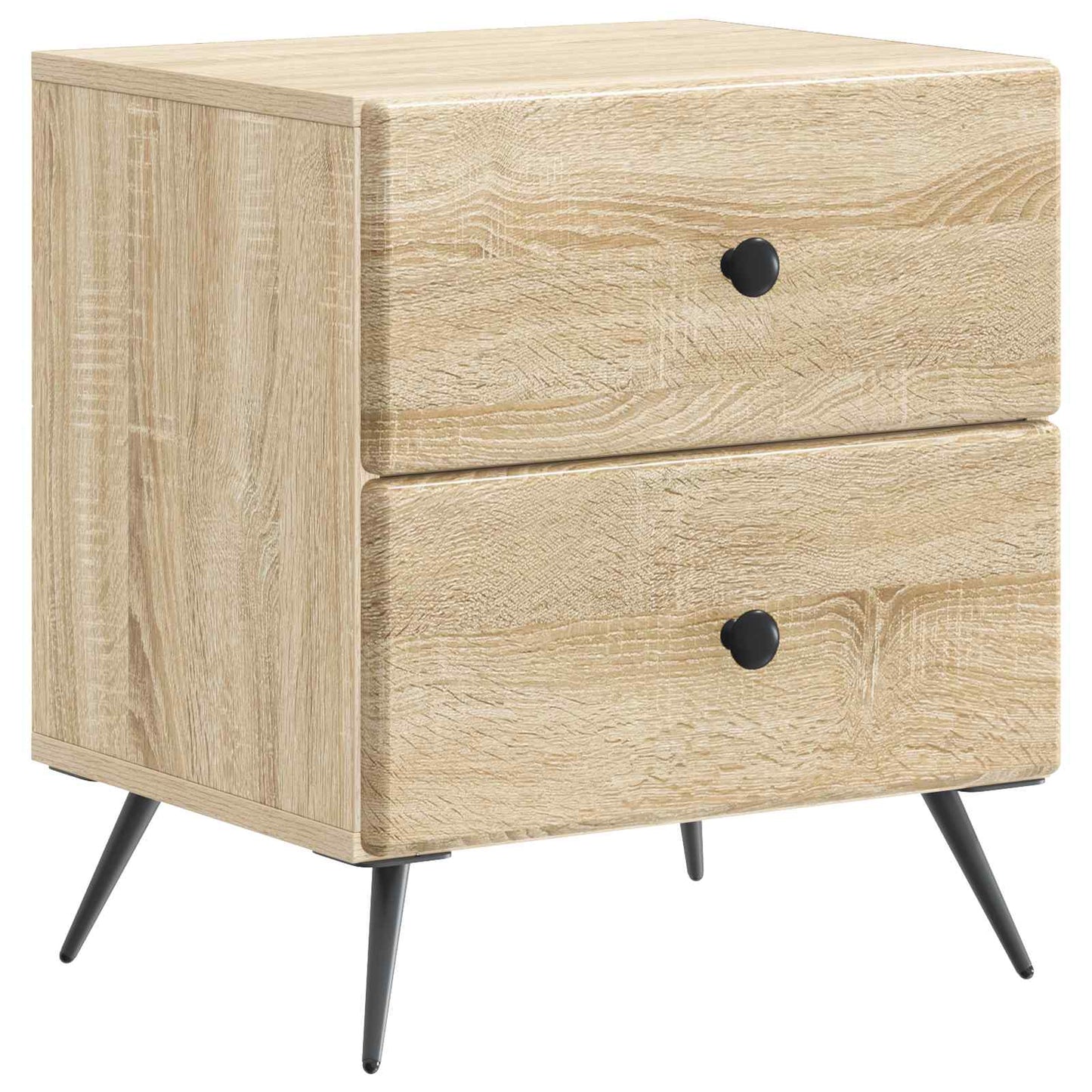 Nattbordskap med skuff 2 pcs Sonoma eik 43 x 34,5 x 47,5 cm
