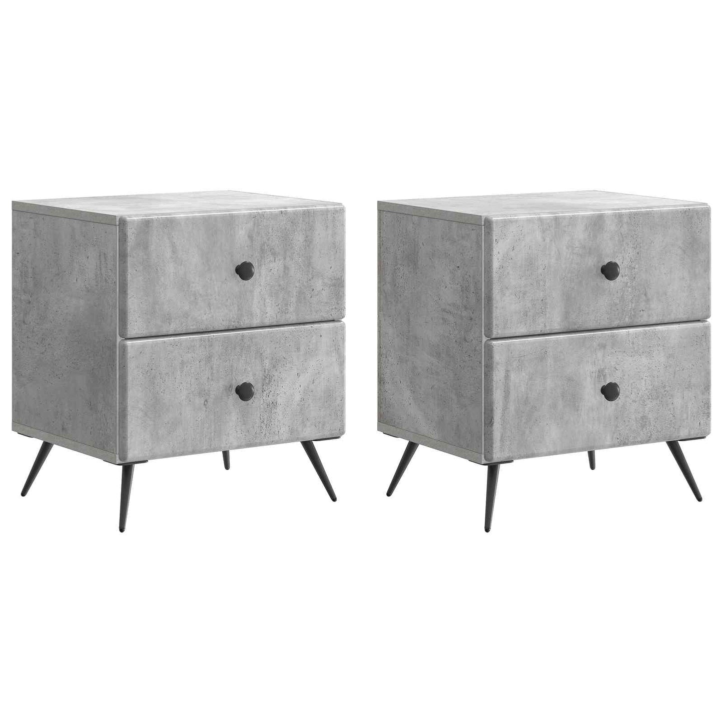 Nattbordskap 2 pcs Betonggrå 43 x 34,5 x 47,5 cm Konstruert tre