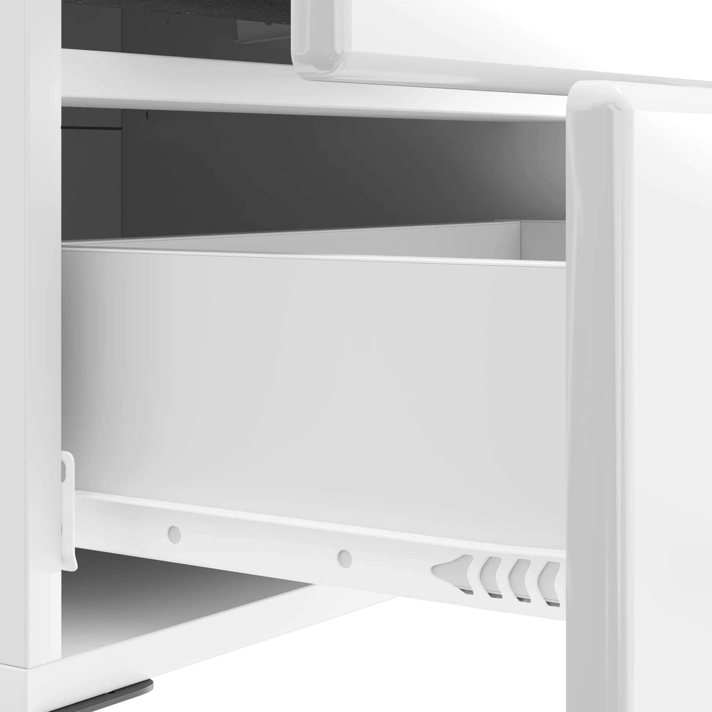 Nattbordskap med skuff 2 pcs Høgglans hvit 43 x 34,5 x 47,5 cm