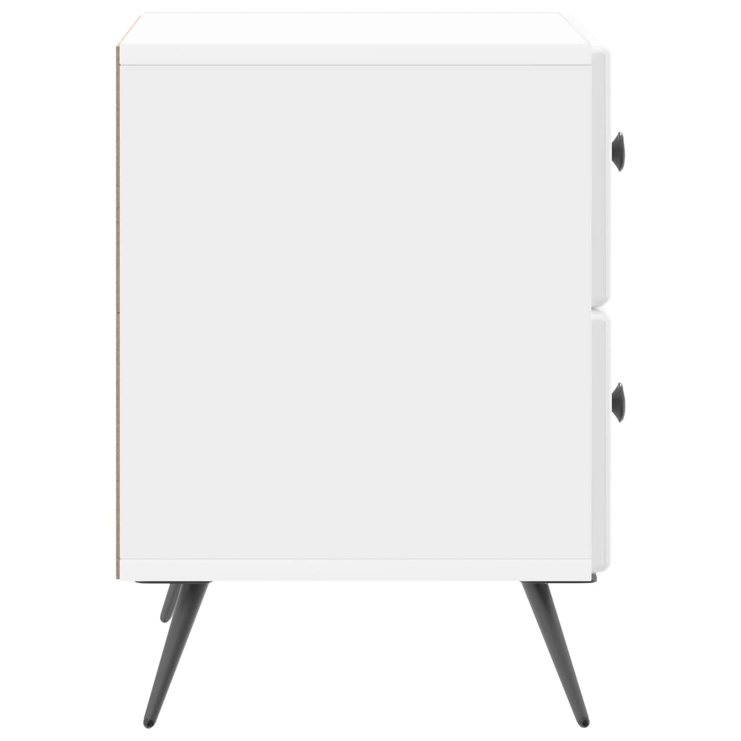 Nattbordskap med skuff 2 pcs Høgglans hvit 43 x 34,5 x 47,5 cm
