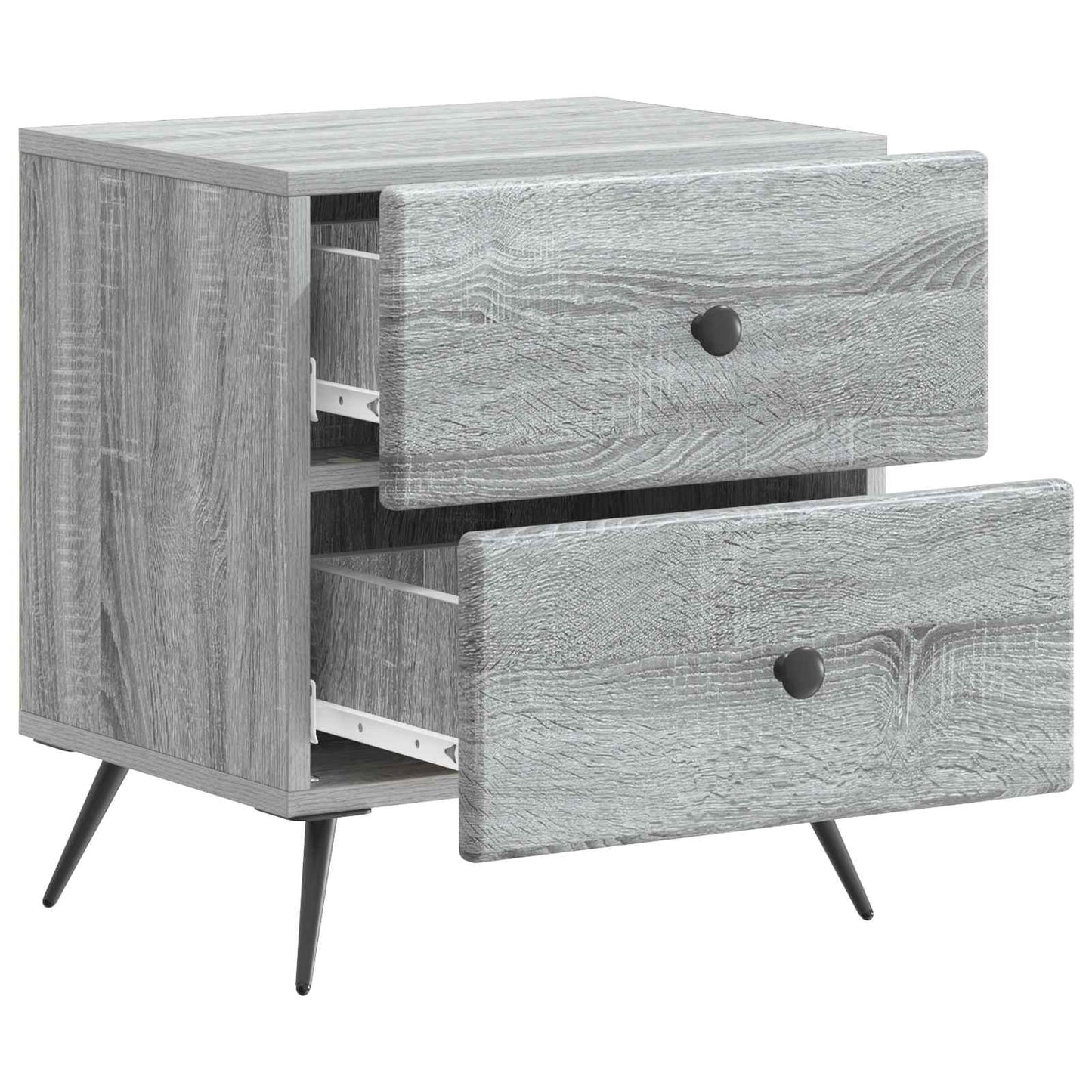 Nattbordskap med skuff 2 pcs Grå sonoma 43 x 34,5 x 47,5 cm