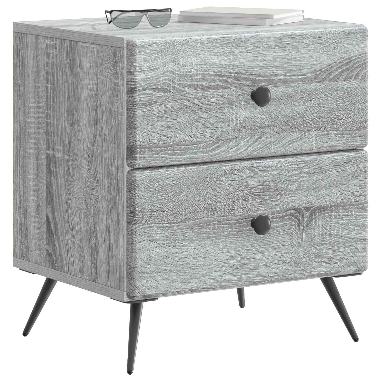 Nattbordskap med skuff 2 pcs Grå sonoma 43 x 34,5 x 47,5 cm