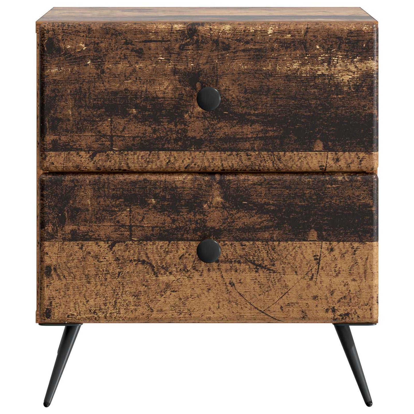Nattbordskap med skuff 2 pcs Gammelt tre 43 x 34,5 x 47,5 cm