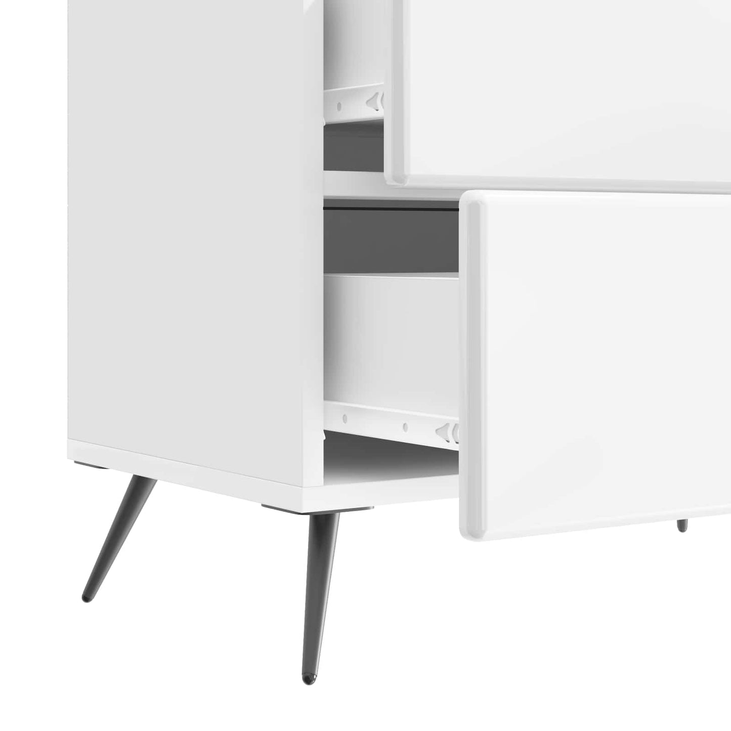 Nattbordskap Høgglans hvit 62 x 34,5 x 47,5 cm Konstruert tre