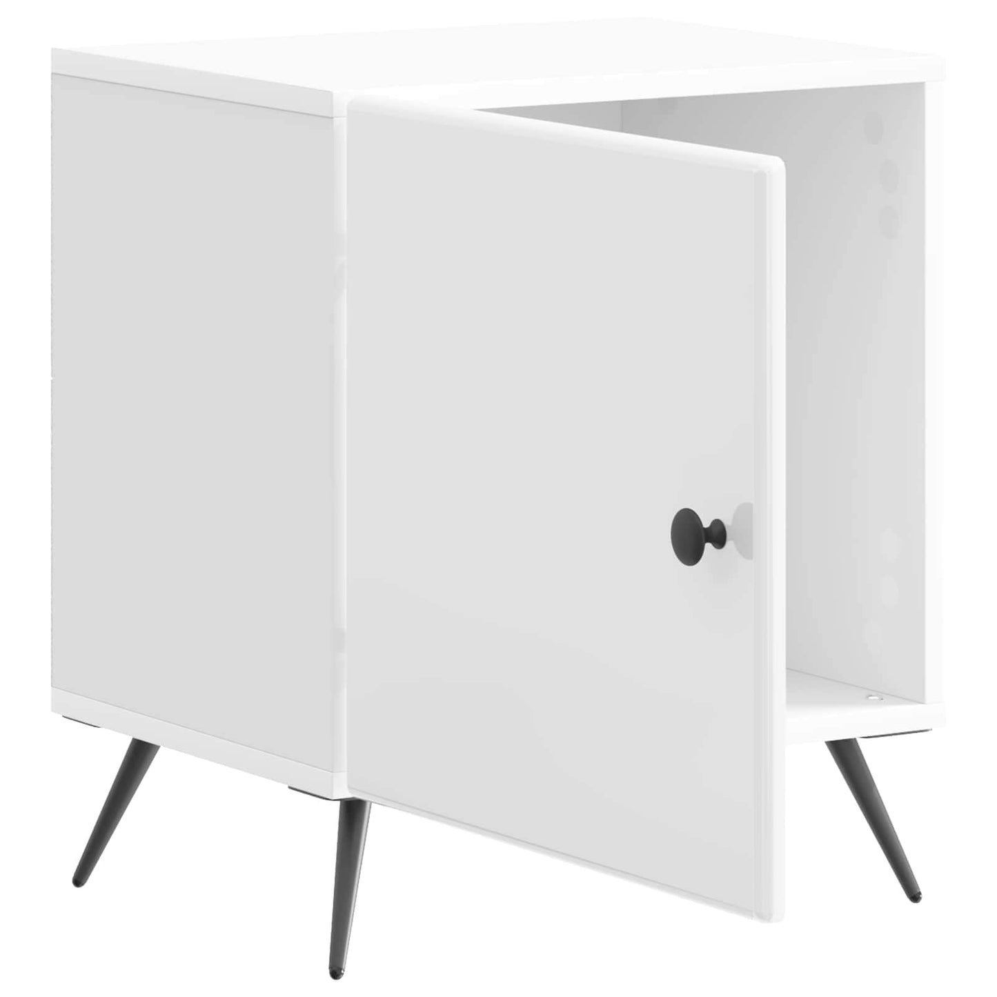 Nattbordskap Høgglans hvit 43 x 34,5 x 50 cm Konstruert tre