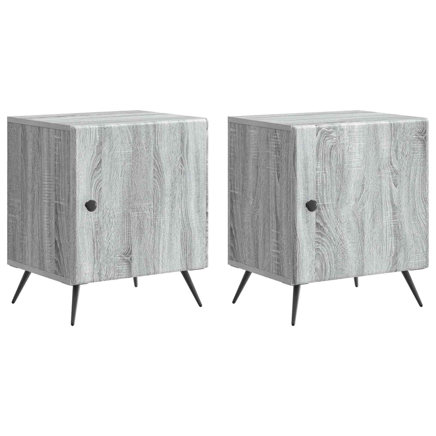 Nattbordskap 2 pcs Grå sonoma 43 x 34,5 x 50 cm Konstruert tre