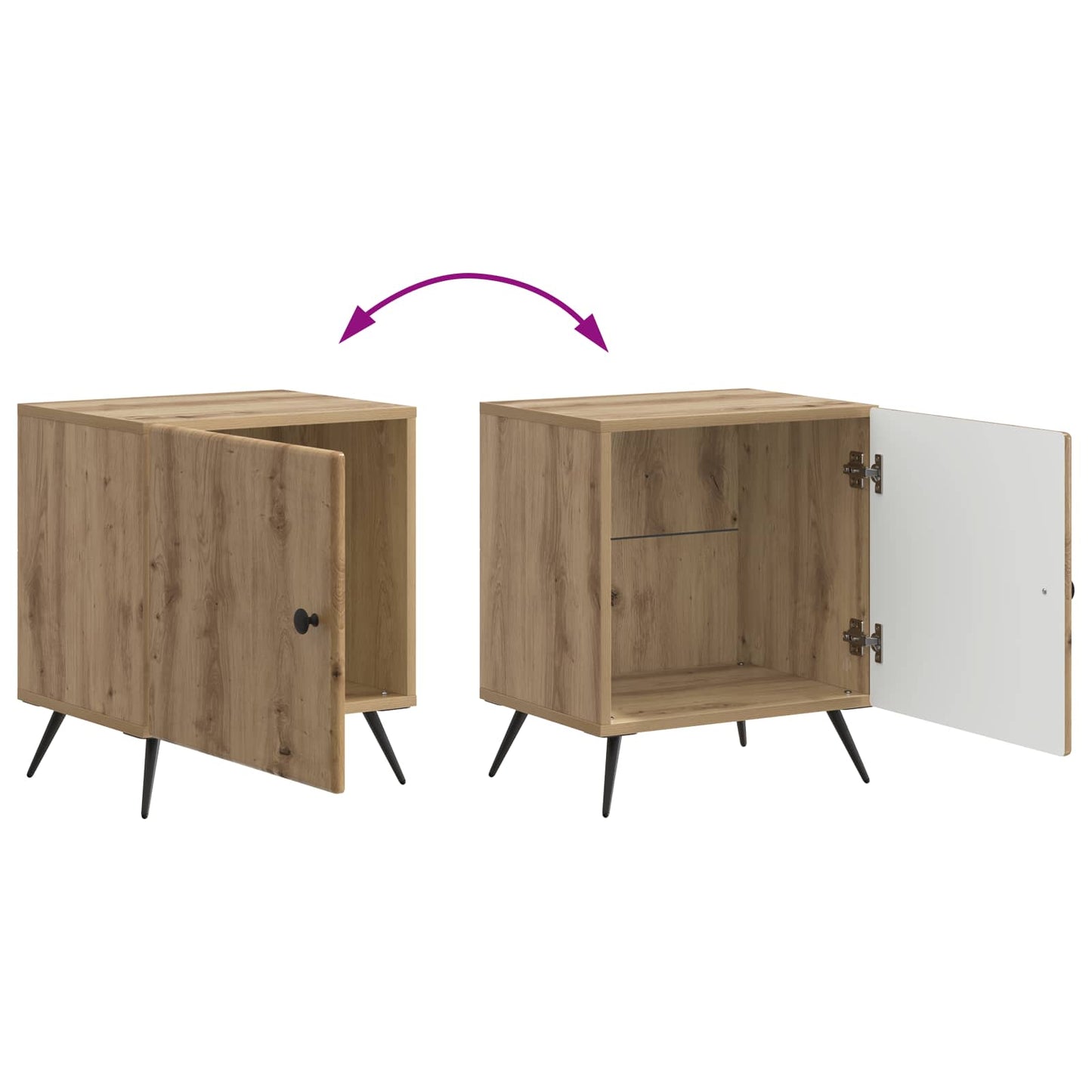 Nattbordskap Artisan eik 43 x 34,5 x 50 cm Konstruert tre