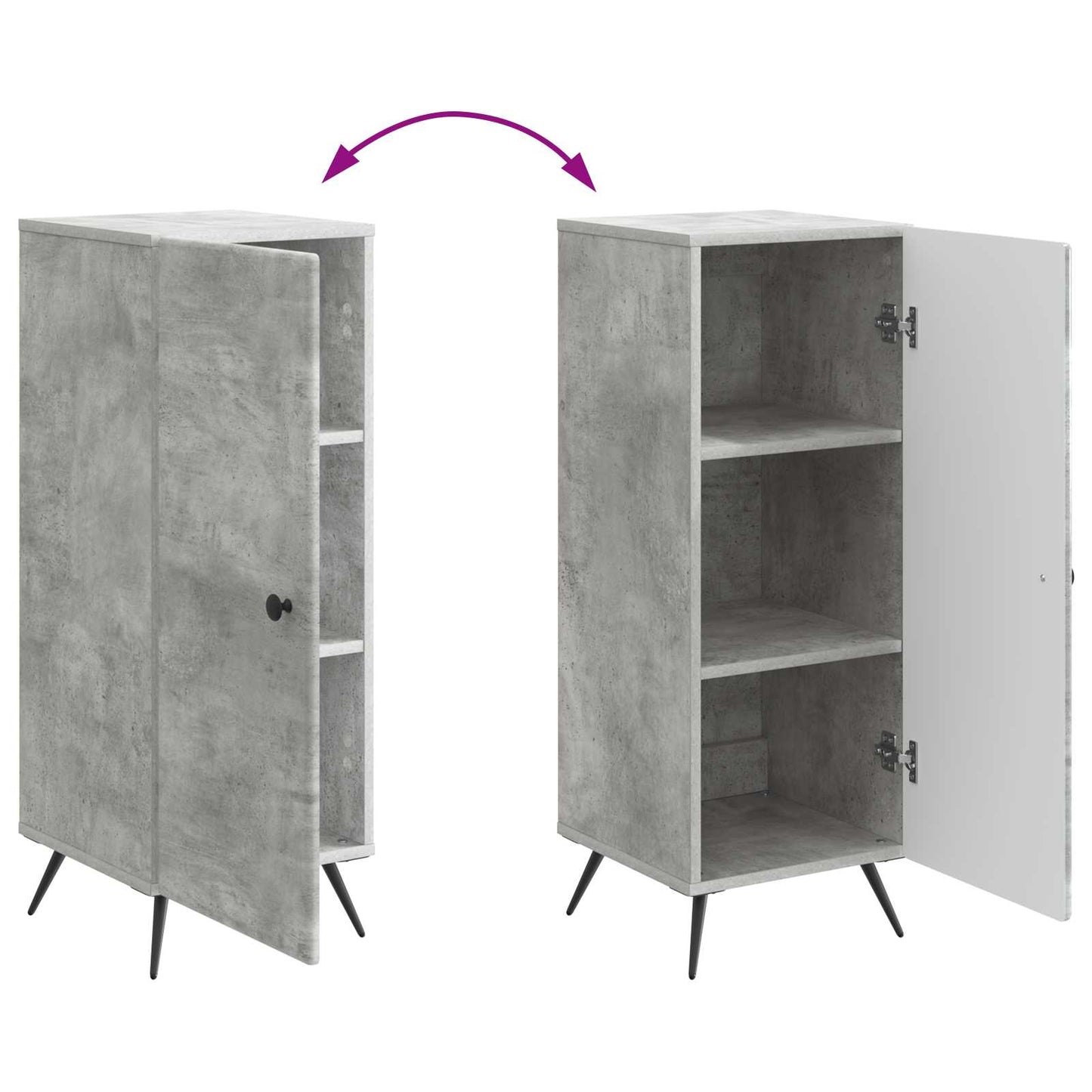 Serviesskap Betonggrå 33 x 34,5 x 90 cm Konstruert tre
