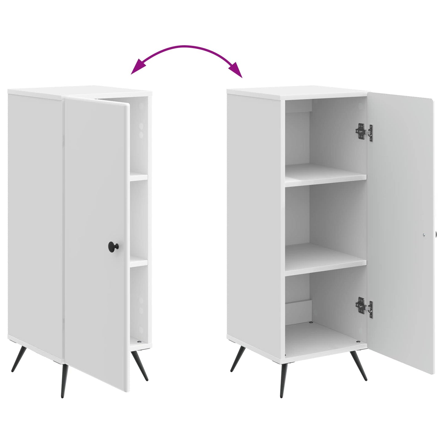 Serviesskap Høgglans hvit 33 x 34,5 x 90 cm Konstruert tre