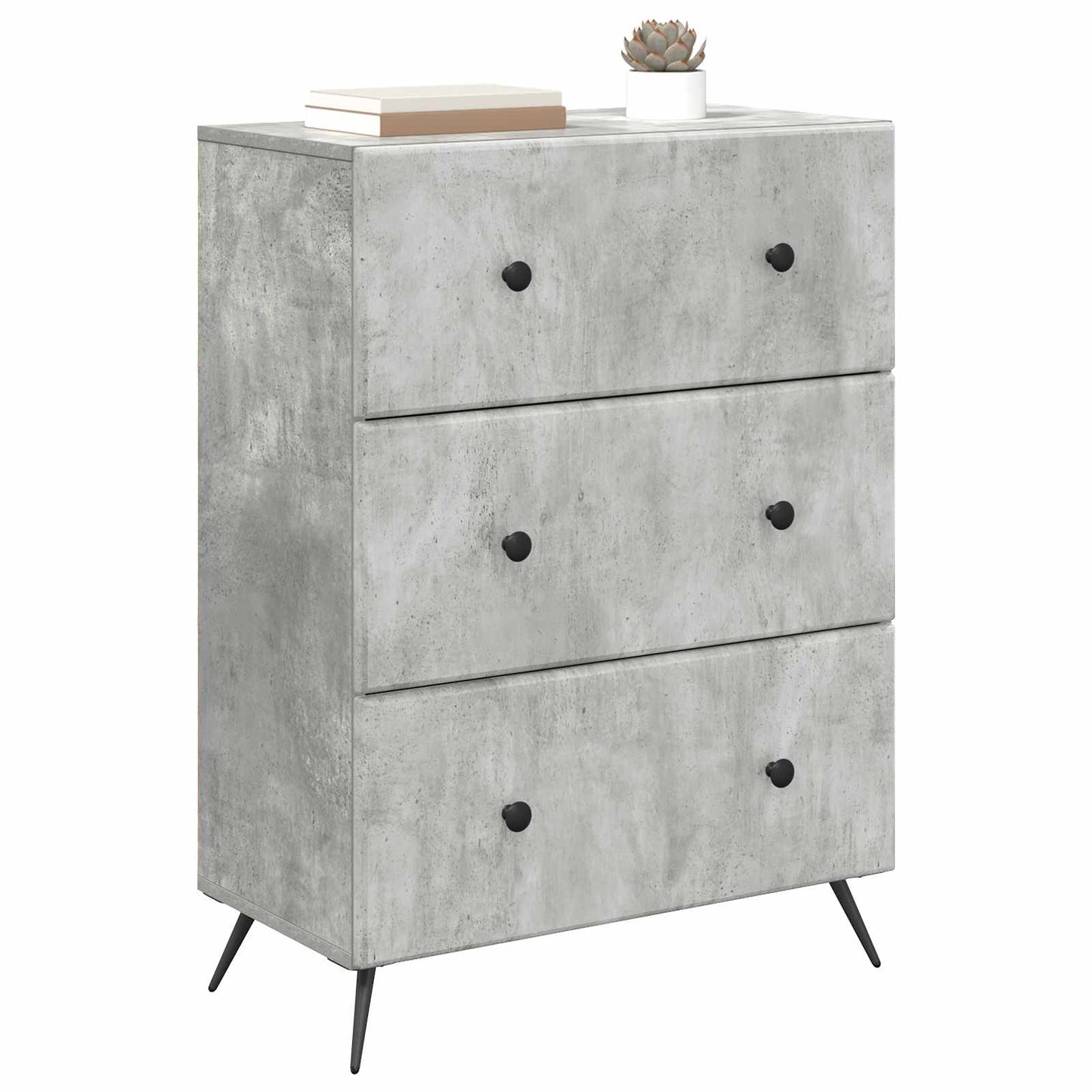 Skuffeskap Betonggrå 66 x 34,5 x 90 cm Konstruert tre