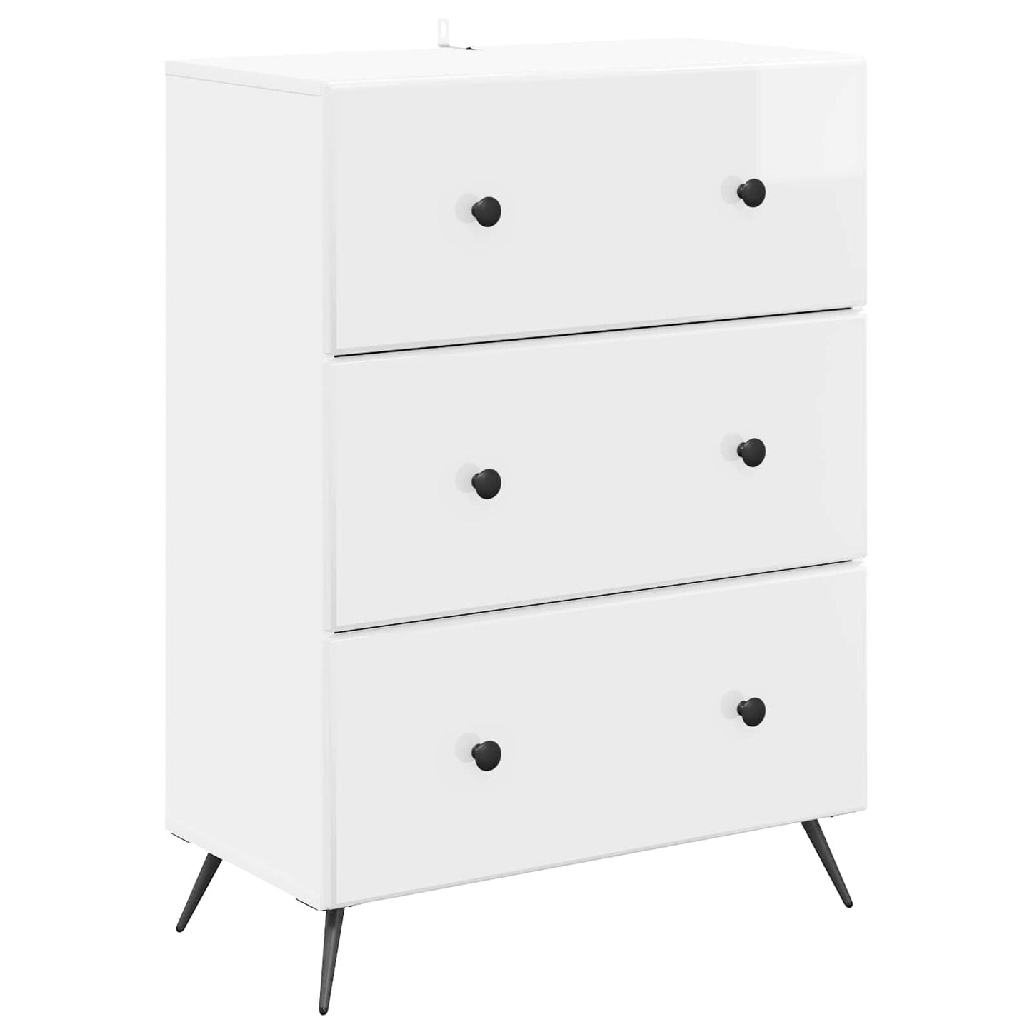 Skuffeskap Høgglans hvit 66 x 34,5 x 90 cm Konstruert tre