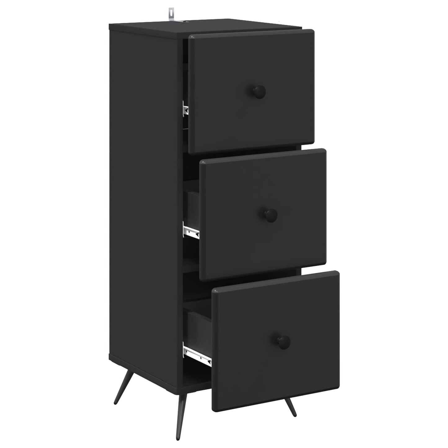 Skuffeskap Svart 33 x 34,5 x 90 cm Konstruert tre