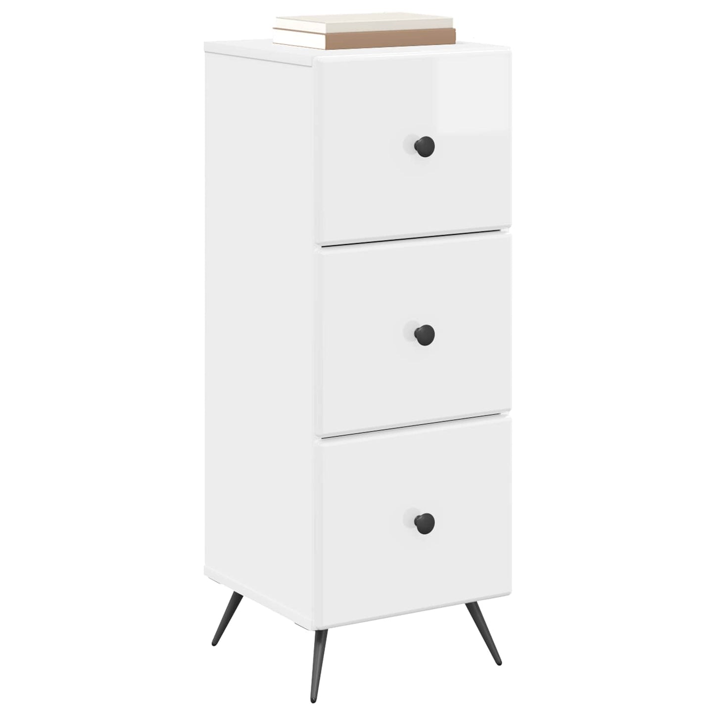 Skuffeskap Høgglans hvit 33 x 34,5 x 90 cm Konstruert tre
