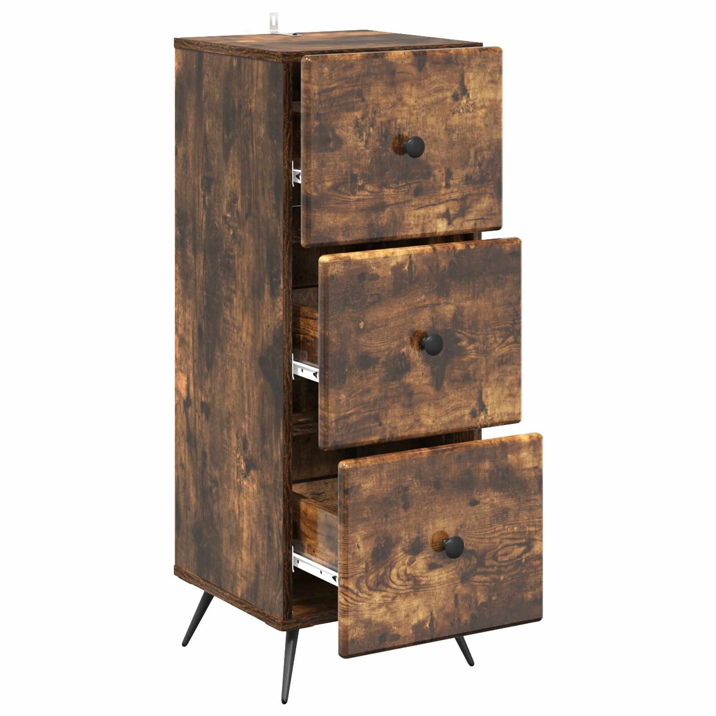 Skuffeskap Røkt Eik 33 x 34,5 x 90 cm Konstruert tre