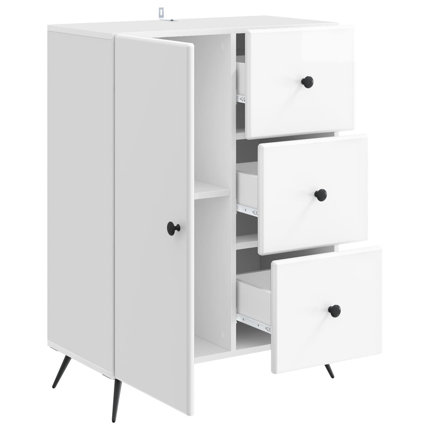Serviesskap Høgglans hvit 66 x 34,5 x 90 cm Konstruert tre