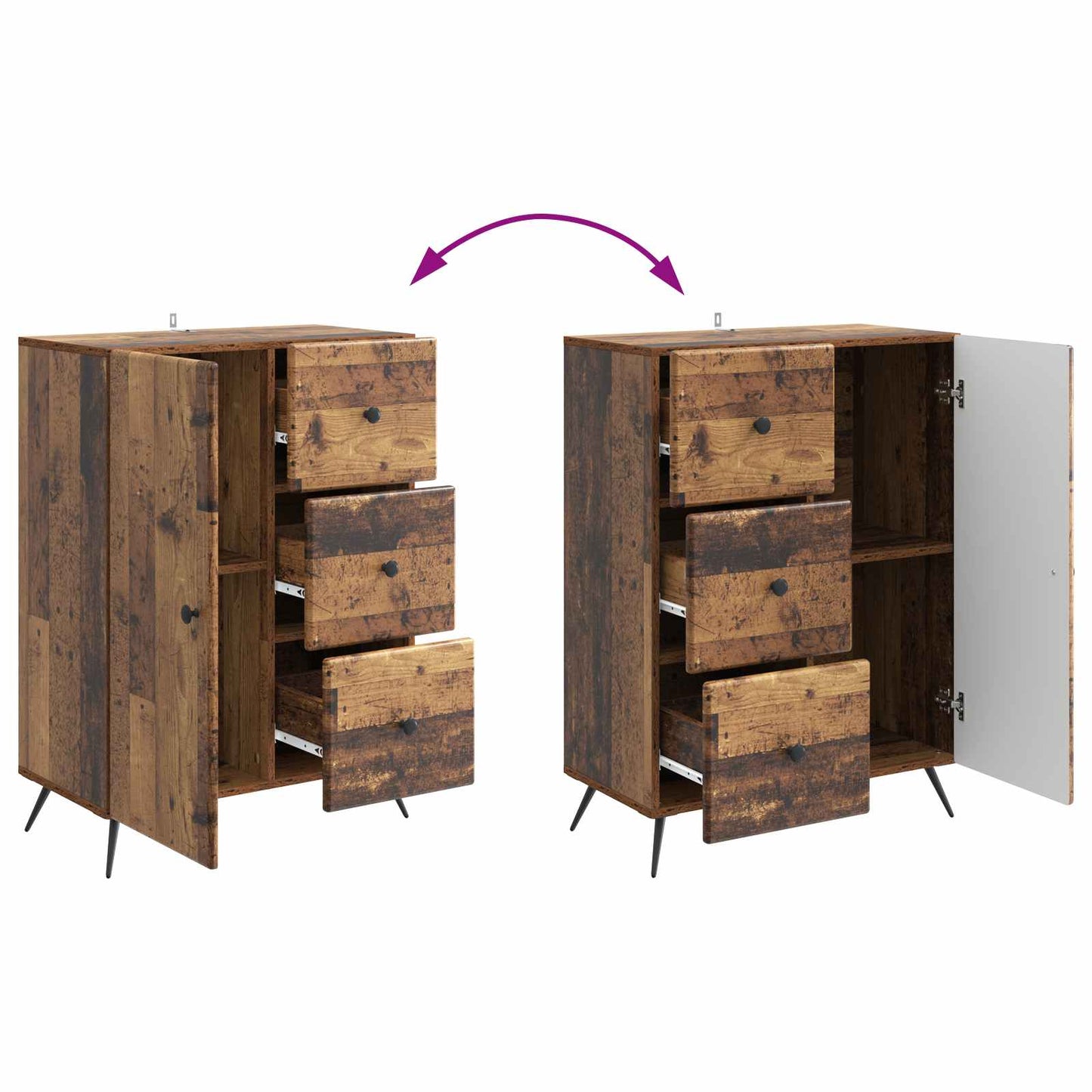 Serviesskap Gammelt tre 66 x 34,5 x 90 cm Konstruert tre