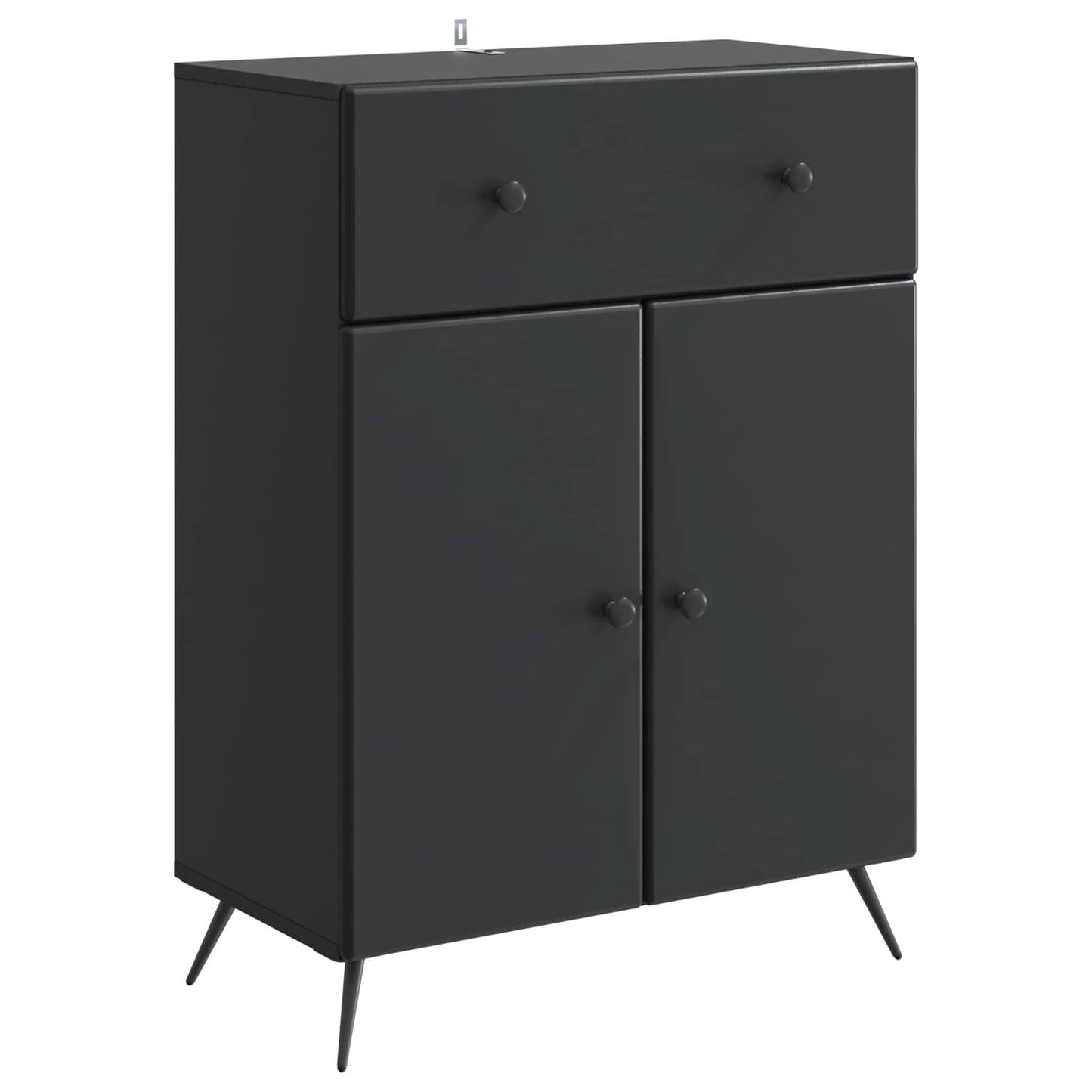 Serviesskap med skuff Svart 66 x 34,5 x 90 cm Konstruert tre