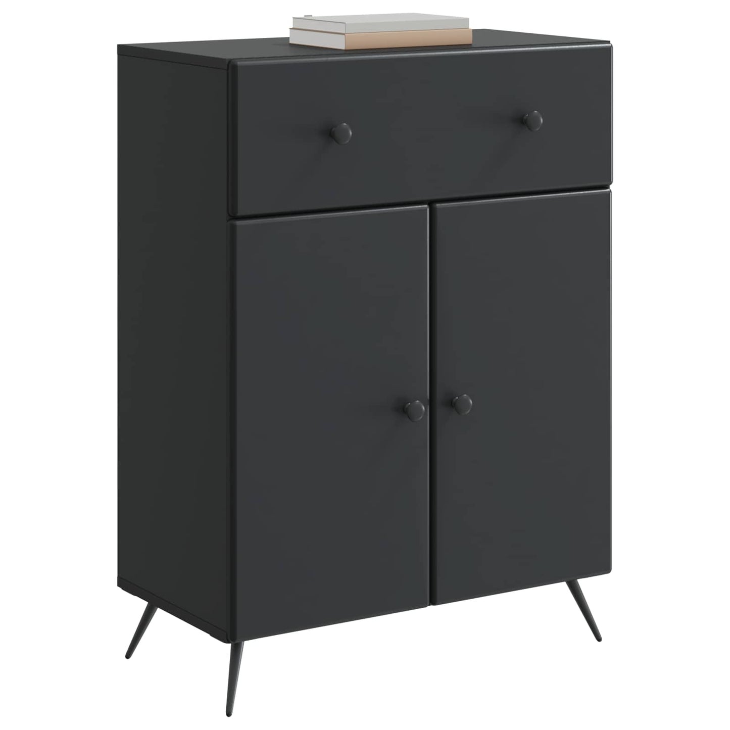 Serviesskap med skuff Svart 66 x 34,5 x 90 cm Konstruert tre