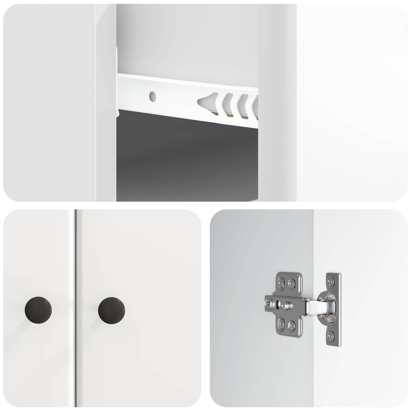 Serviesskap Høgglans hvit 66 x 34,5 x 90 cm Konstruert tre