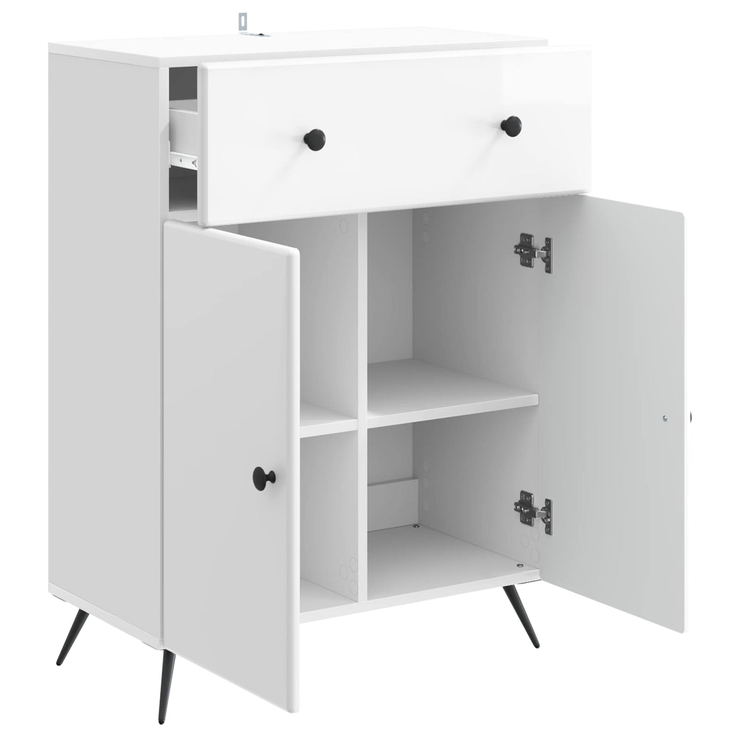 Serviesskap Høgglans hvit 66 x 34,5 x 90 cm Konstruert tre