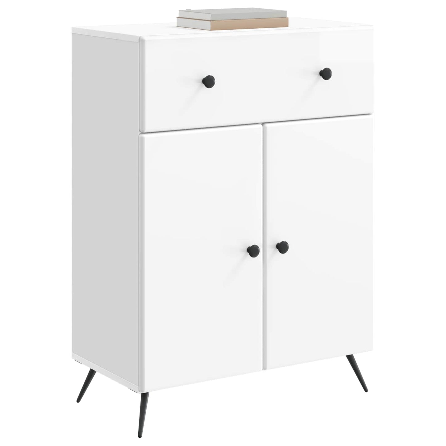 Serviesskap Høgglans hvit 66 x 34,5 x 90 cm Konstruert tre