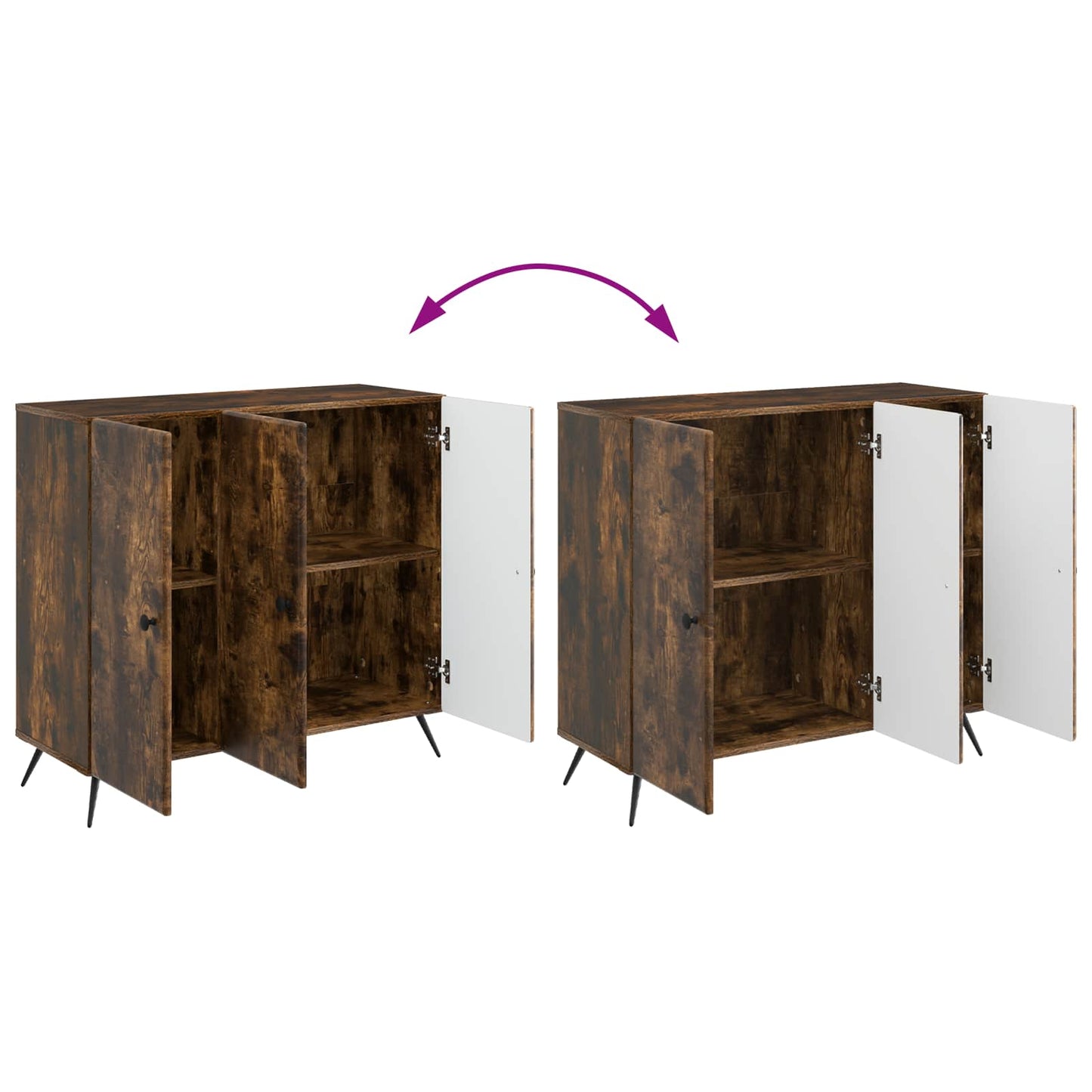 Serviesskap Røkt Eik 89 x 34,5 x 80 cm Konstruert tre