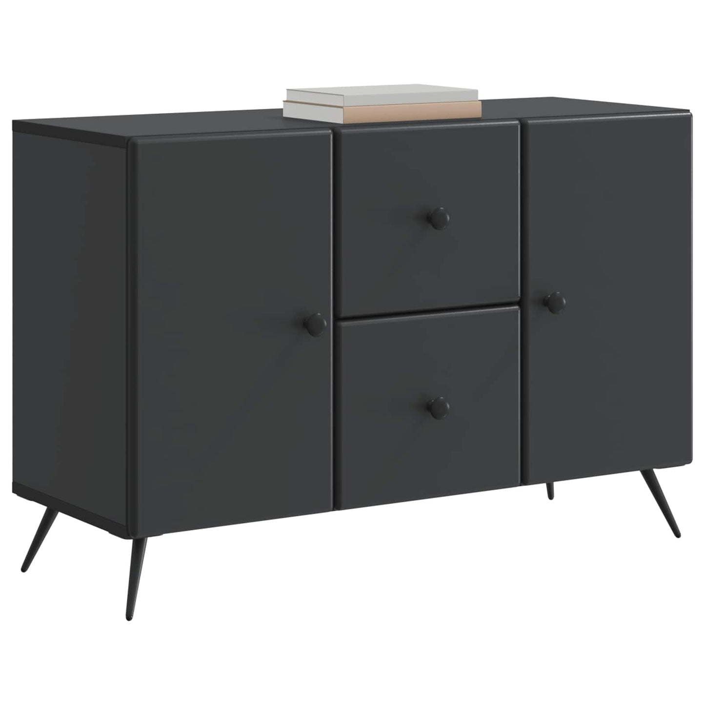 Serviesskap med skuff Svart 89 x 34,5 x 60 cm Konstruert tre