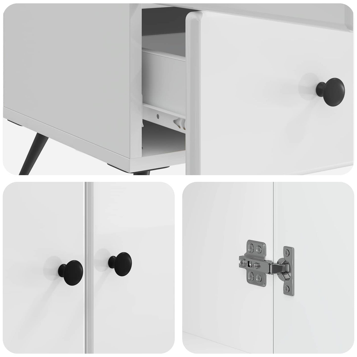 Serviesskap Høgglans hvit 66 x 34,5 x 95 cm Konstruert tre