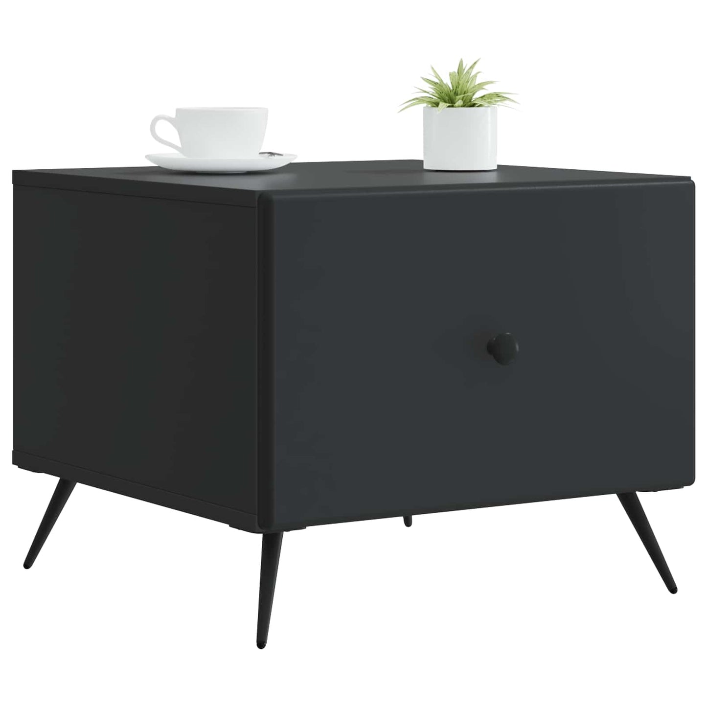 Kaffebord med skuff Svart 49 x 50 x 40 cm Konstruert tre