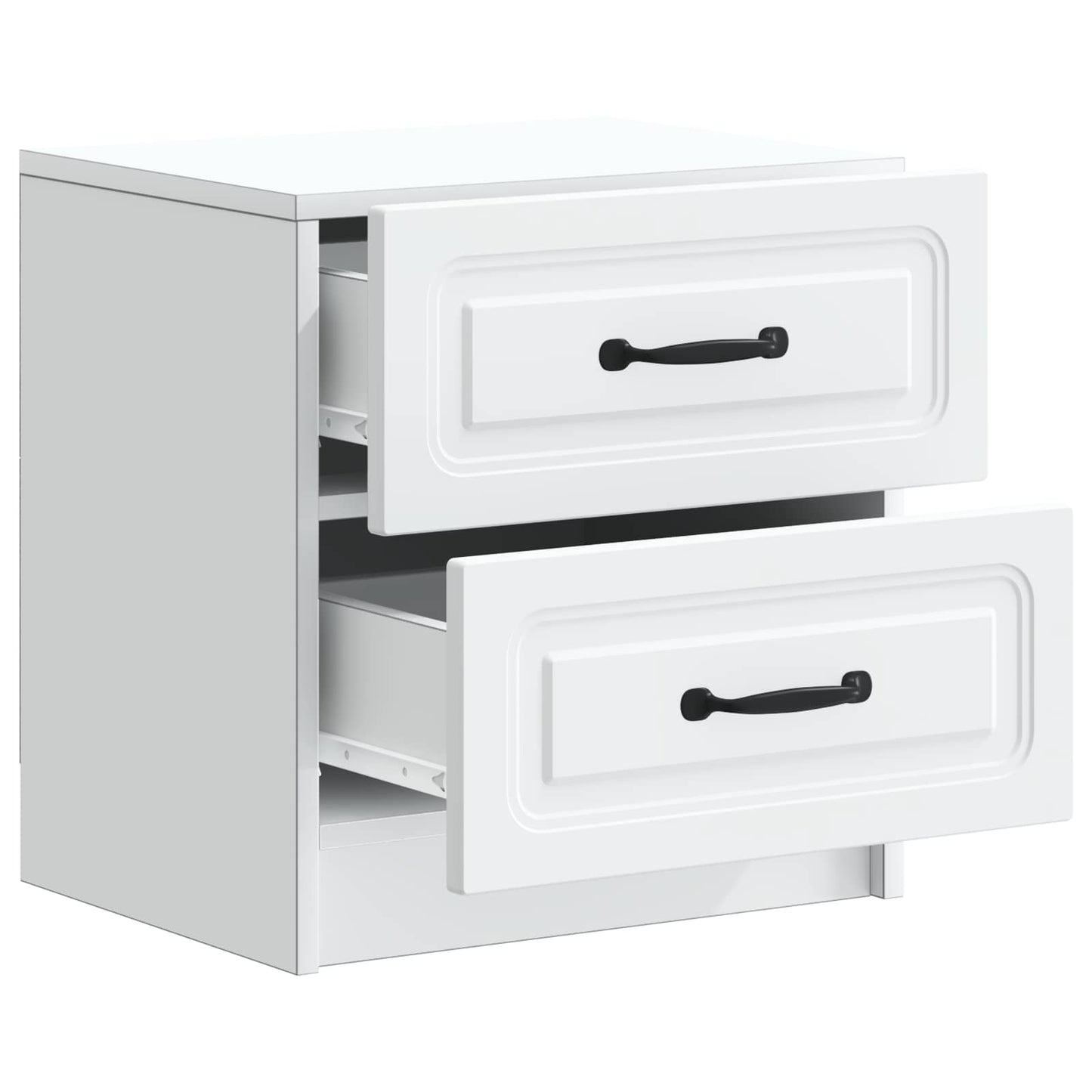 Nattbordskap 2 pcs Hvit 43 x 34,5 x 44,5 cm Konstruert tre