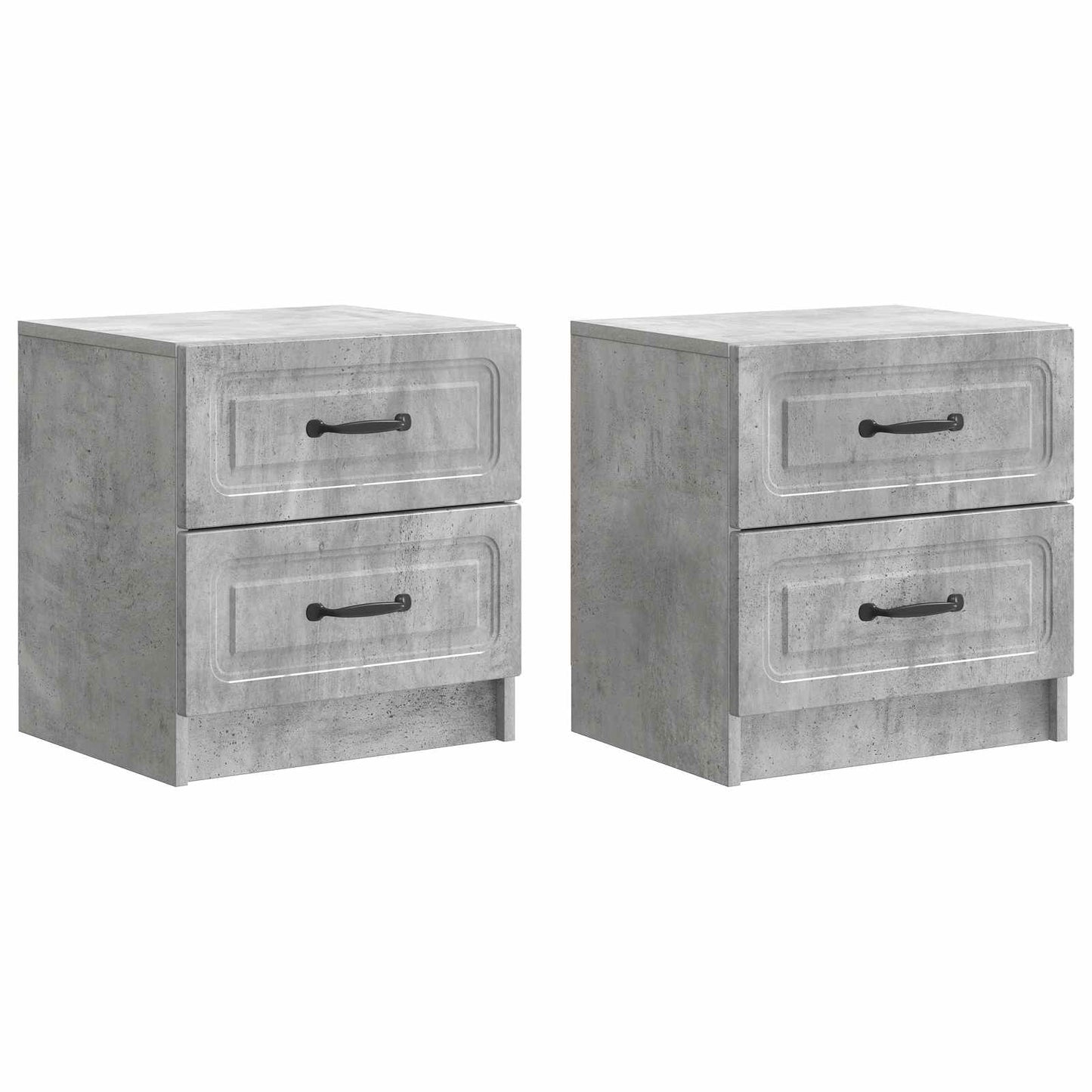 Nattbordskap 2 pcs Betonggrå 43 x 34,5 x 44,5 cm Konstruert tre