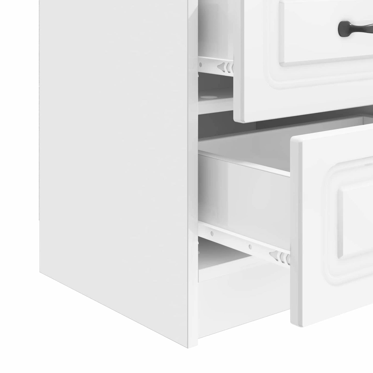 Nattbordskap Høgglans hvit 43 x 34,5 x 44,5 cm Konstruert tre