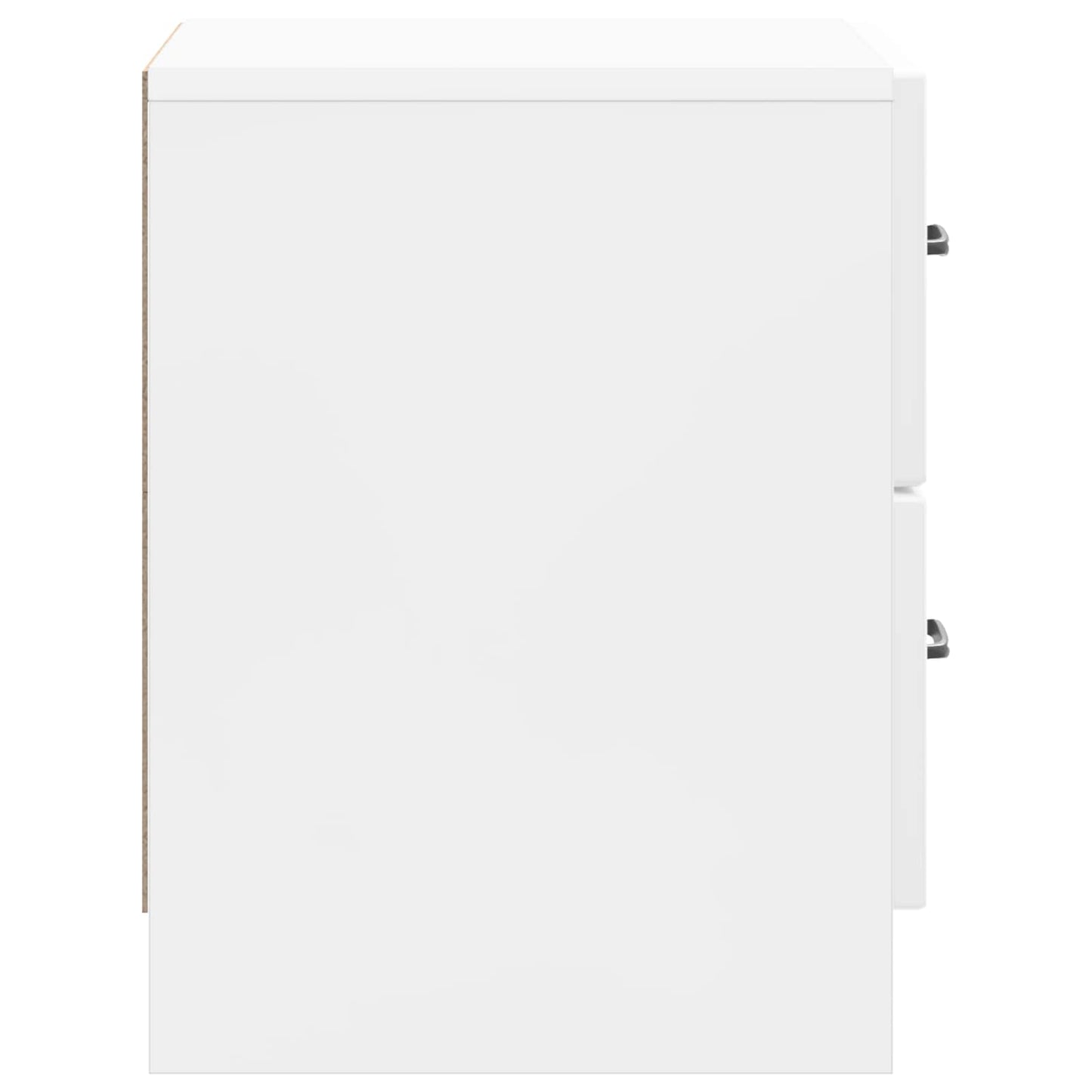 Nattbordskap Høgglans hvit 43 x 34,5 x 44,5 cm Konstruert tre